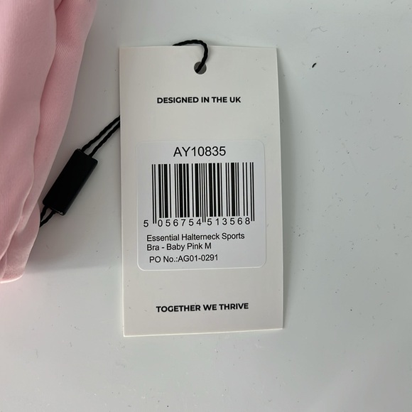 AYBL NWT essential halter neck baby pink sports bra medium - Picture 5 of 8